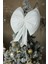 Kurdele Orta Yıllbaşı Ağaç Süs Noel Beyaz Fiyonk 37X40CM 2