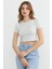 Basic Bisiklet Yaka Crop Tişört 3