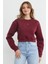 3 Iplik Kalp Aksesuarlı Crop Sweatshirt 4