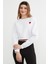 3 Iplik Kalp Nakışlı Crop Sweatshirt 2