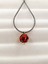 Kırmızı Işıltılı Küre Uçlu Minimal Kolye – Yılan Zincir 1