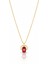 Çelik Kırmızı Kolye Baget Taşlı Kararmaz Takı 1
