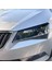 Araba Parlak Siyah Farlar Kaş Far Trim Kapağı Skoda Için Superb B8 2016-2018 Araba Stili (Yurt Dışından) 4