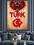 Kurt Türk Bayrağı Dövme Dekoratif Kanvas - Mdf Ahşap Tablo 1