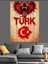 Kurt Türk Bayrağı Dövme Dekoratif Kanvas - Mdf Ahşap Tablo 2