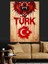 Kurt Türk Bayrağı Dövme Dekoratif Kanvas - Mdf Ahşap Tablo 5