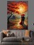 Gün Batımı Kırmızı Ağaç Aşık Çift Dekoratif Kanvas - Mdf Ahşap Tablo 1
