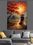 Gün Batımı Kırmızı Ağaç Aşık Çift Dekoratif Kanvas - Mdf Ahşap Tablo 2
