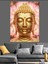 Altın Buddha Kafası Huzurlu Dekoratif Kanvas - Mdf Ahşap Tablo 3