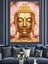 Altın Buddha Kafası Huzurlu Dekoratif Kanvas - Mdf Ahşap Tablo 4