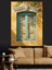 Yeşil Pencere Eski Taş Işçilik Dekoratif Kanvas - Mdf Ahşap Tablo 2