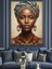 Siyah Kadın Altın Takı Dekoratif Kanvas - Mdf Ahşap Tablo 2