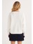 Kadın Regular Fit Klasik Kesim %100 Pamuk Baskılı Bisiklet Yaka Beyaz Sweatshirt 8