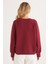 Kadın Regular Fit Klasik Kesim %100 Pamuk Baskılı Bisiklet Yaka Bordo Sweatshirt 7