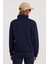 Kadın Relax Fit Rahat Kesim Pamuklu Içi Polarlı Yarım Fermuarlı Lacivert Dik Yaka Sweatshirt 7