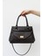 Bellera Ventese Siyah Çok Bölmeli Fermuarlı Tokalı Kadın El Kol ve Omuz Çantası 3
