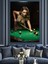 Bilardo Oynayan Pin-Up Kız Dekoratif Kanvas - Mdf Ahşap Tablo 1