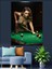 Bilardo Oynayan Pin-Up Kız Dekoratif Kanvas - Mdf Ahşap Tablo 3