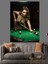 Bilardo Oynayan Pin-Up Kız Dekoratif Kanvas - Mdf Ahşap Tablo 4