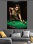 Bilardo Oynayan Pin-Up Kız Dekoratif Kanvas - Mdf Ahşap Tablo 5