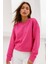 Kadın Pembe Pamuklu Interlock Oversize Sweatshirt 3