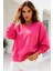 Kadın Pembe Pamuklu Interlock Oversize Sweatshirt 4