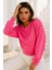 Kadın Pembe Pamuklu Interlock Oversize Sweatshirt 5
