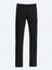 Siyah Düz Dokuma Slim Fit Casual Pamuk Karışımlı Pantolon 1