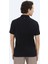 Siyah Düz Polo Yaka Pamuk Karışımlı T-Shirt 5