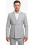Gri Kruvaze Italyan Kesim Erkek Takım Elbise – Slim Fit Modern Mikro Desen Kumaş 1