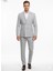 Gri Kruvaze Italyan Kesim Erkek Takım Elbise – Slim Fit Modern Mikro Desen Kumaş 2