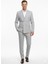 Gri Kruvaze Italyan Kesim Erkek Takım Elbise – Slim Fit Modern Mikro Desen Kumaş 4