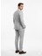 Gri Kruvaze Italyan Kesim Erkek Takım Elbise – Slim Fit Modern Mikro Desen Kumaş 5