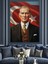Türk Bayrağı Atatürk Illüstrasyon Dekoratif Kanvas - Mdf Ahşap Tablo 3
