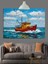 Eski Balıkçı Teknesi Denizde Dekoratif Kanvas - Mdf Ahşap Tablo 3