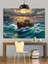 Balıkçı Gemisi Dalgalar Içinde Dekoratif Kanvas - Mdf Ahşap Tablo 5