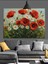 Kırmızı Gelincik Çiçek Tarlası Dekoratif Kanvas - Mdf Ahşap Tablo 2