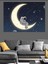 Hilal Ayda Oturan Astronot Görseli Dekoratif Kanvas - Mdf Ahşap Tablo 2