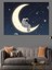 Hilal Ayda Oturan Astronot Görseli Dekoratif Kanvas - Mdf Ahşap Tablo 5