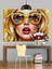 Pop Art Gözlüklü Kadın Dekoratif Kanvas - Mdf Ahşap Tablo 1