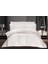 Çift Kişilik Jakarlı Saten Nevresim Takımı - 200X220 - 6 Parça Pamuklu Yatak Seti - Beyaz (Alb) 1