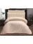Çift Kişilik Jakarlı Saten Nevresim Takımı - 200X220 - 6 Parça Pamuklu Yatak Seti - Bej (Vlr) 1