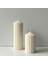 Lumıerı Candle El Yapımı Kokusuz Çokgen Uzun Desenli Dekoratif Kalıp Mum– Kırık Beyaz -10*5 4