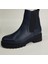 Kadın Hakiki Deri Lastikli Eva Taban Lacivert Deri Bot 3
