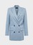 Oversize Kruvaze Kesim Ceket - Mavi 6
