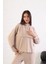 Kadın Rahat Kalıp Uzun Kollu Yarım Fermuar Modal Kumaş Kanguru Ce 1
