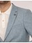 Erkek Mavi Ekstra Slim Fit Keten Karışımlı Blazer Ceket 50264619-VR003 7