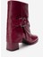 Lore Bordo Kırışık Rugan Hakiki Deri Tokalı Kadın Topuklu Bot 5