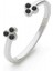 925 Ayar Tri Shine Üç Siyah Taşlı Açık Tasarım Yüzük 2