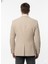 Erkek Bej Slim Fit Blazer Ceket – Çizgili Dokulu Kumaş – Çift Düğmeli 3